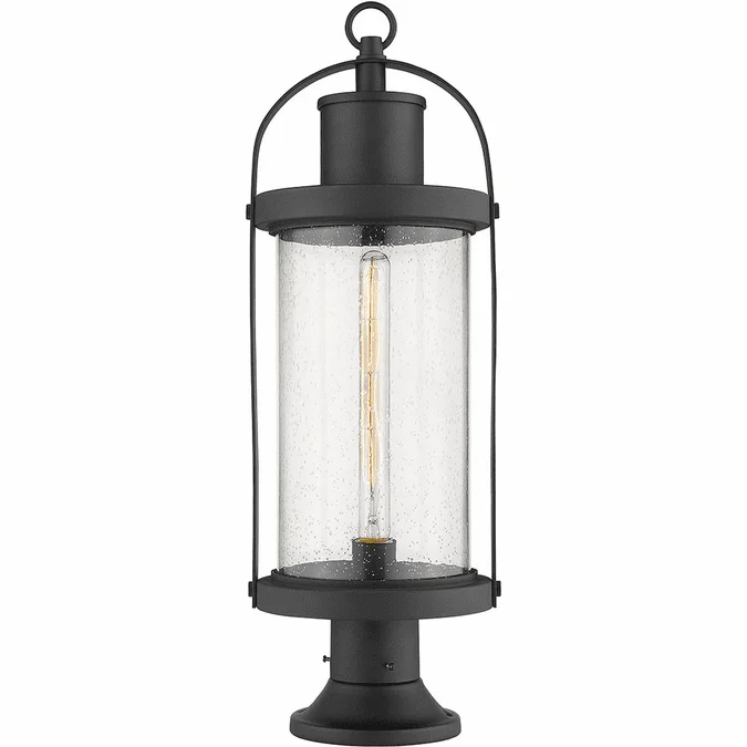 Z-Lite 569PHB-553PM-BK Roundhouse Contemporary Black Outdoor Pier Mount