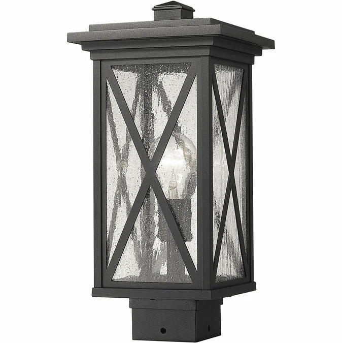 Z-Lite 583PHMS-BK Brookside Black Exterior Post Lighting Fixture