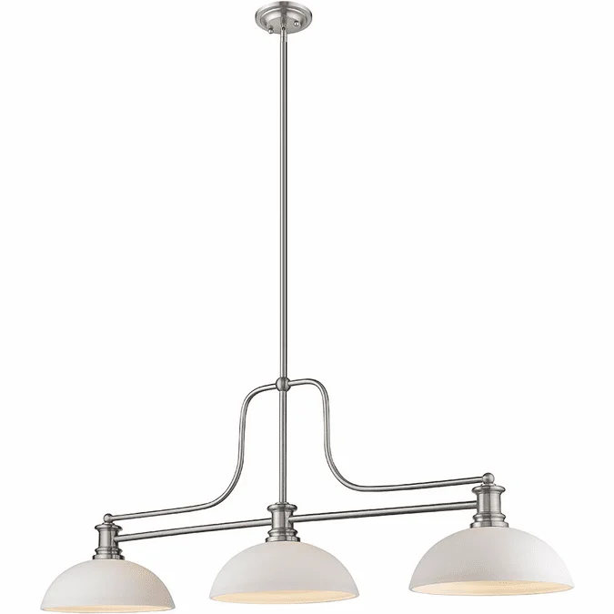 Z-Lite 725-3BN-DMO14 Melange Modern Brushed Nickel & Matte Opal Kitchen Island Light