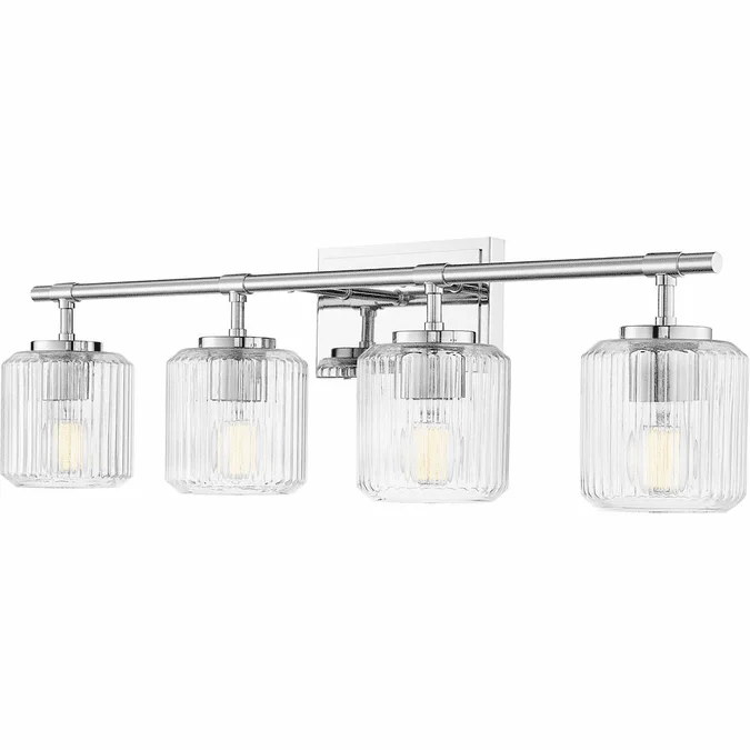 Z-Lite 7515-4V-CH Landon Contemporary Chrome 4-Light Bathroom Lighting Fixture