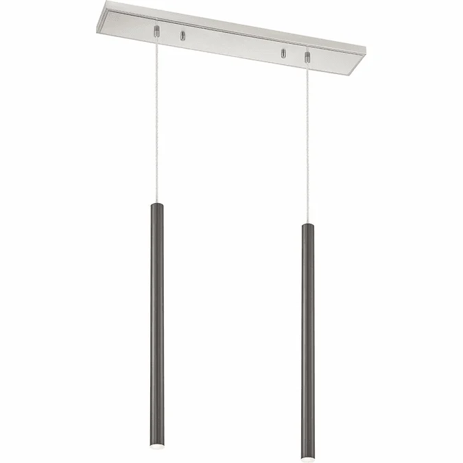 Z-Lite 917MP24-PBL-LED-2LBN Forest Contemporary Pearl Black LED Multi Drop Ceiling Light Fixture