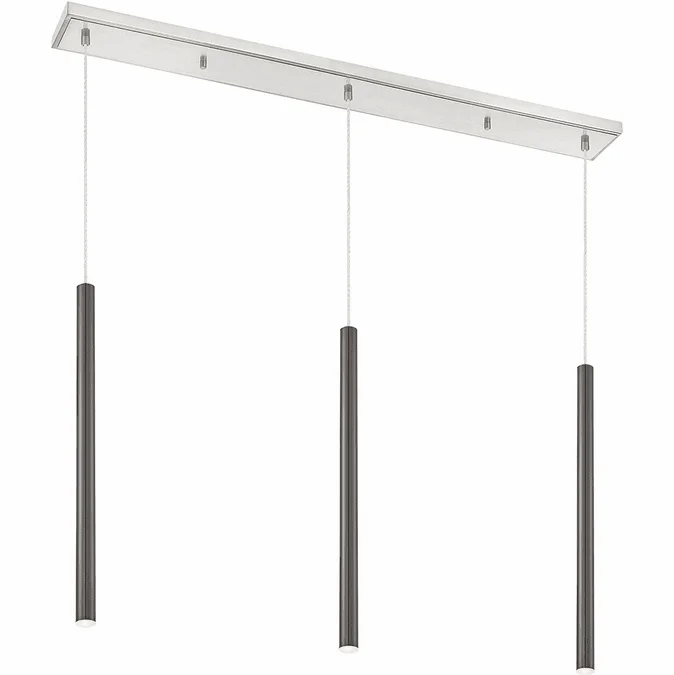 Z-Lite 917MP24-PBL-LED-3LBN Forest Contemporary Pearl Black LED Multi Pendant Lighting