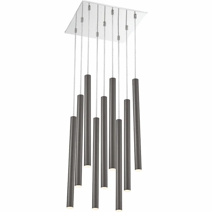 Z-Lite 917MP24-PBL-LED-9SCH Forest Contemporary Pearl Black LED Multi Pendant Light Fixture