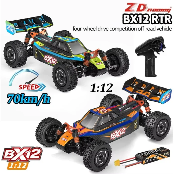 ZD Racing BX-12 RC Car 1/12 Scale 4WD 3S Brushless Motor 70km/h High Speed Racing Off-Road Buggy 2.4G RTR