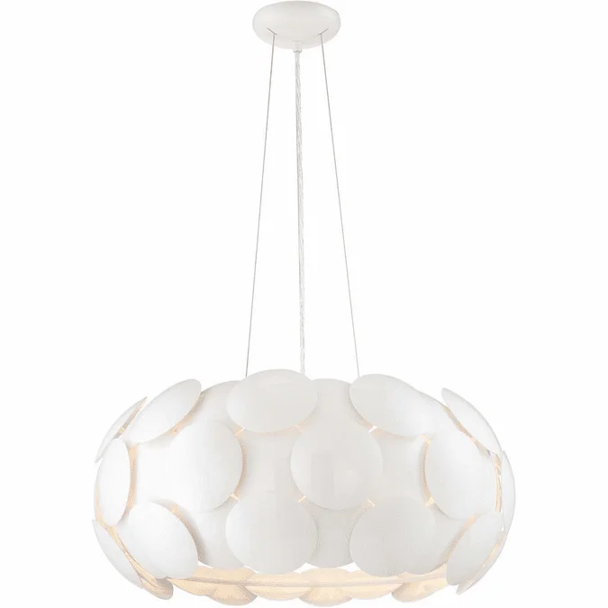 Zeev Lighting CD10189/7/GWH Crown Contemporary Gloss White 24″ Pendant Lighting
