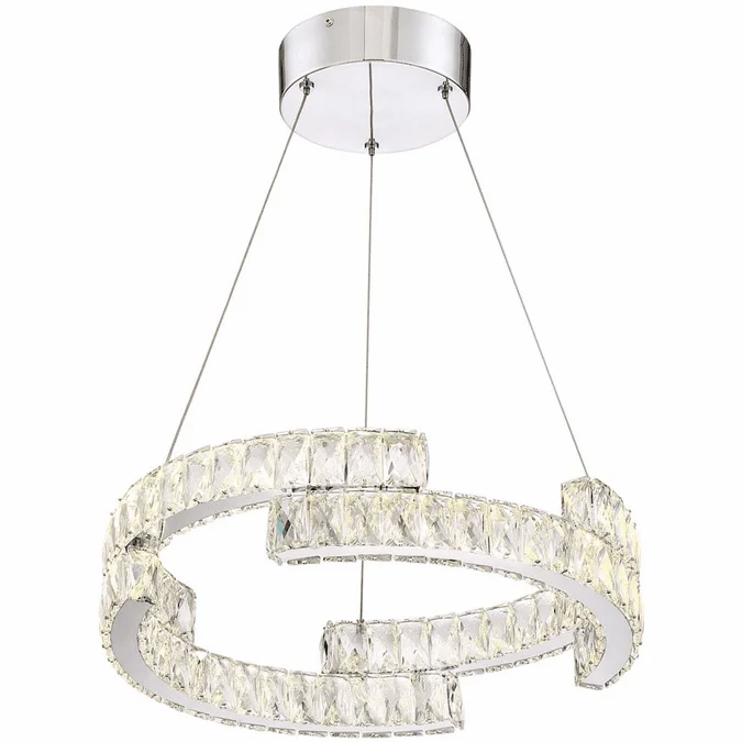 Zeev Lighting CD10191/LED/CH Shift Contemporary Chrome LED Hanging Pendant Light