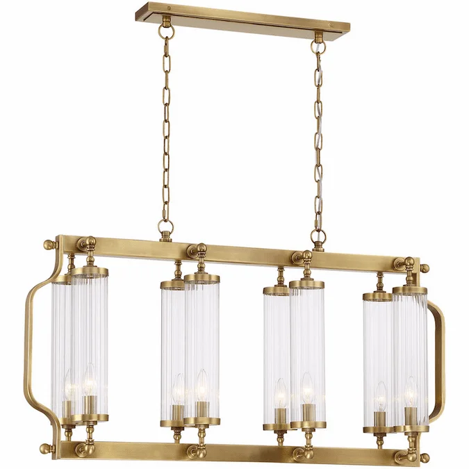 Zeev Lighting CD10227/8/AGB Regis Modern Aged Brass Island Light Fixture
