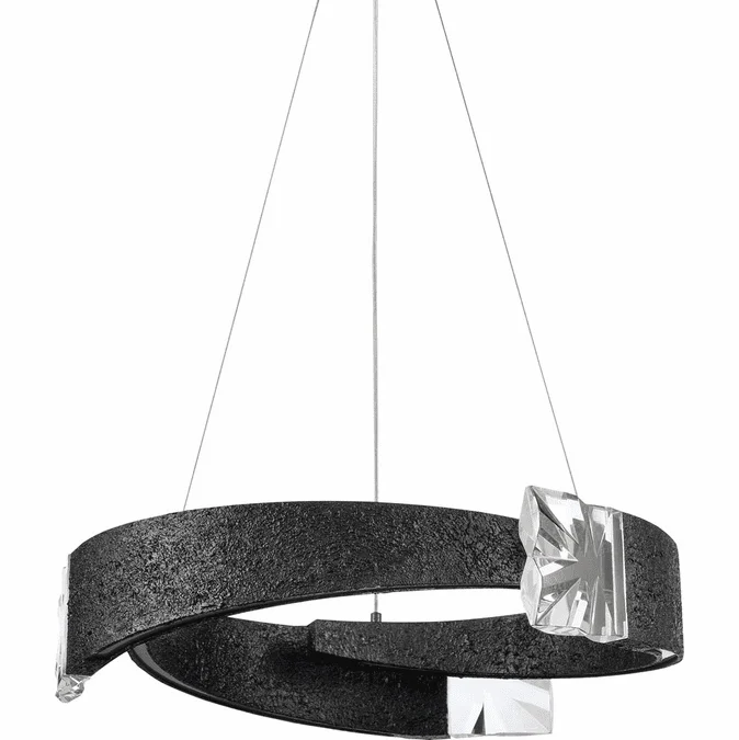 Zeev Lighting CD11608/LED-3/25/TMBK Arcus Contemporary Textured Matte Black LED Pendant Lamp