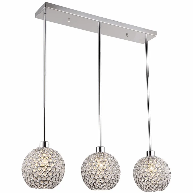 Zeev Lighting P30067/3/CH Kent Modern Chrome Multi Drop Lighting
