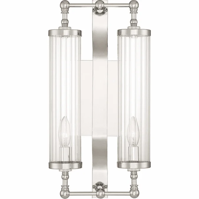 Zeev Lighting WS70037/2/PN Regis Modern Polished Nickel Wall Light Sconce