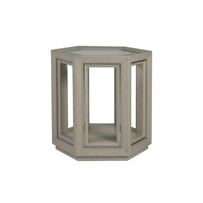 zeitgeist linen hexagonal end table